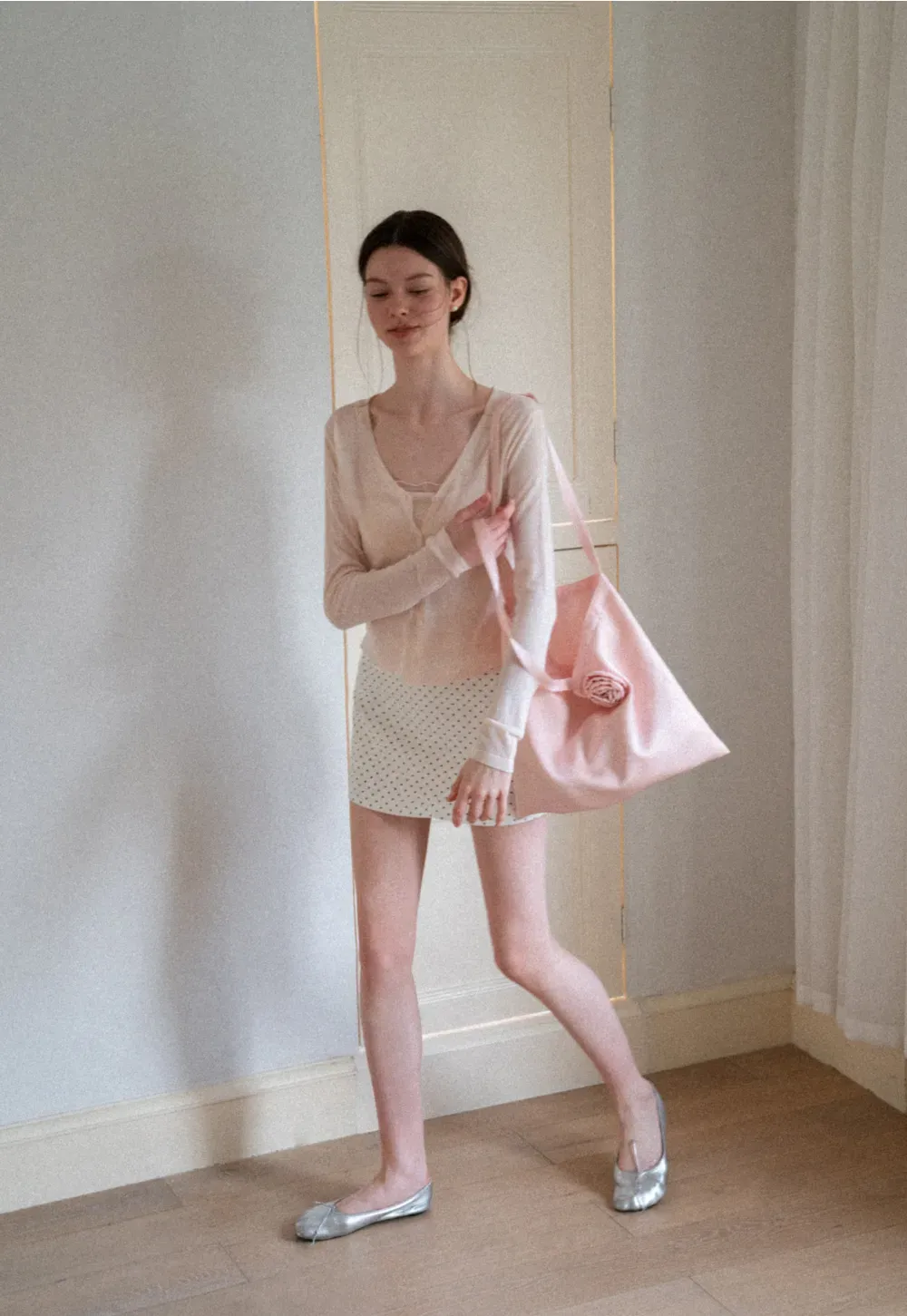 V Neck Button Front Knit Cardigan with Tank Top