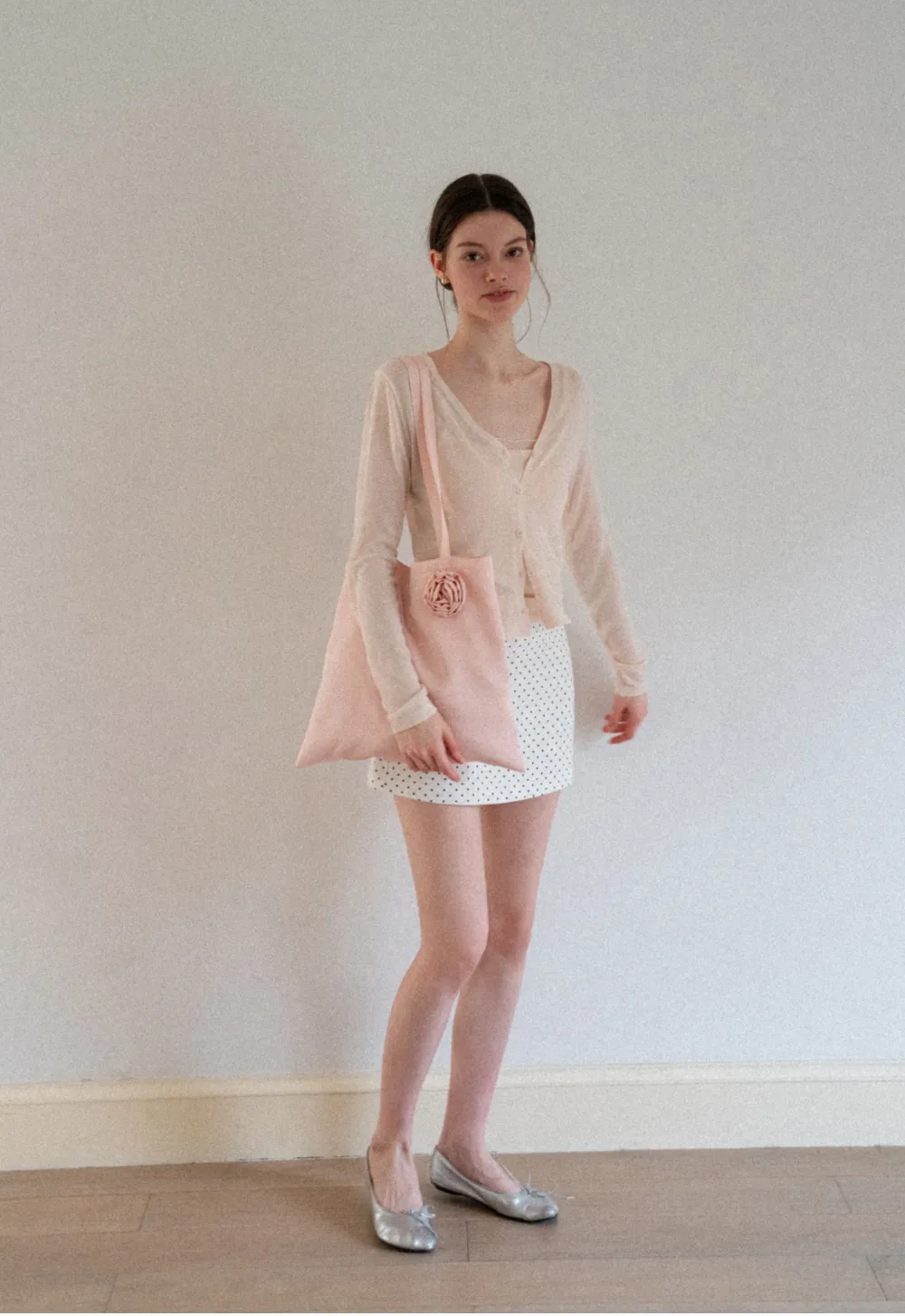 V Neck Button Front Knit Cardigan with Tank Top