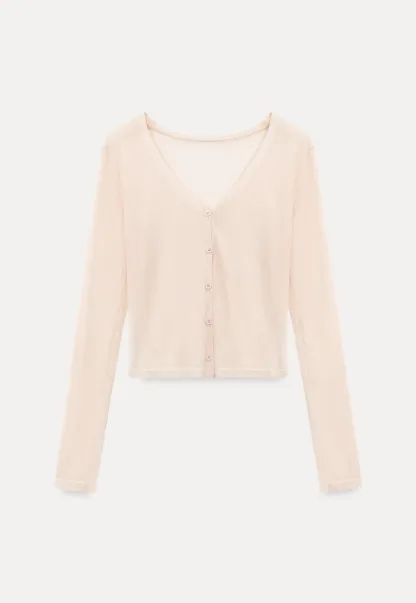 V Neck Button Front Knit Cardigan with Tank Top