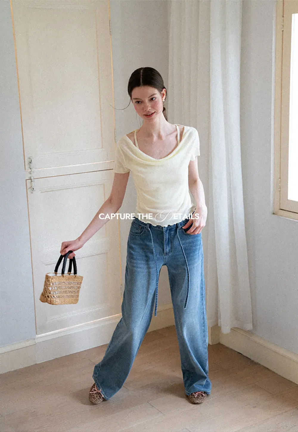 Cowl Neck Short Sleeve Woolen Knit Sweater