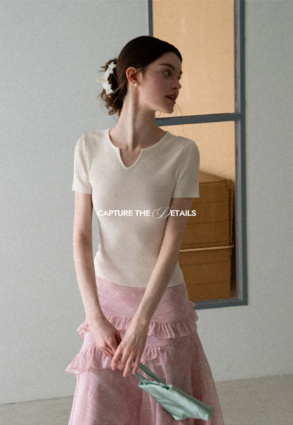 Ribbed Knit Short Sleeve Top