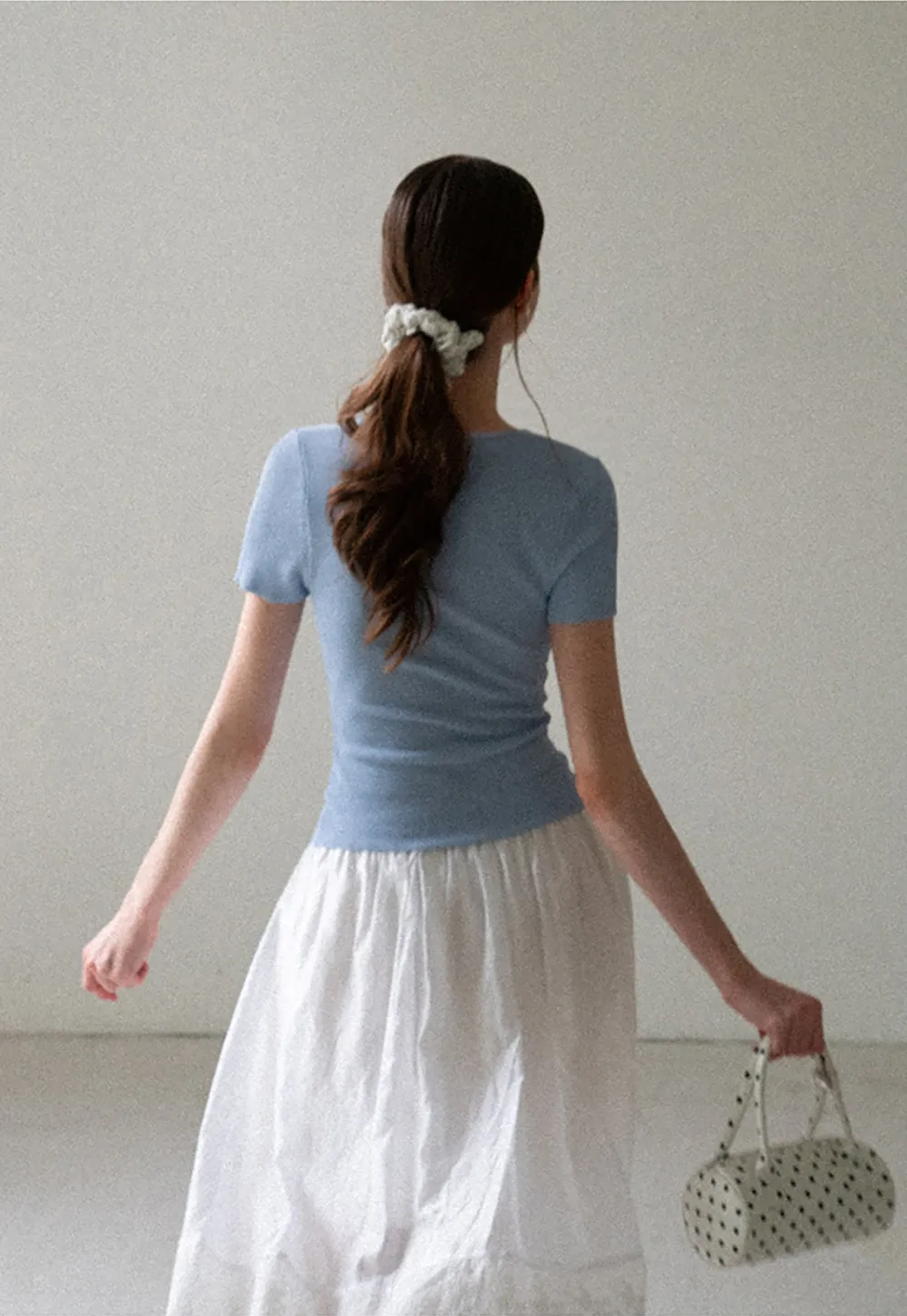 Ribbed Knit Short Sleeve Top