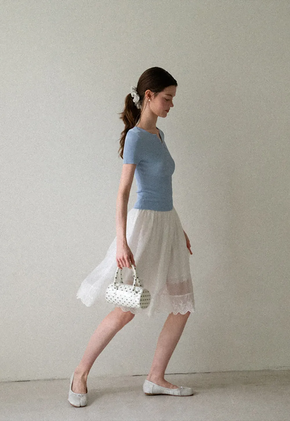 Ribbed Knit Short Sleeve Top