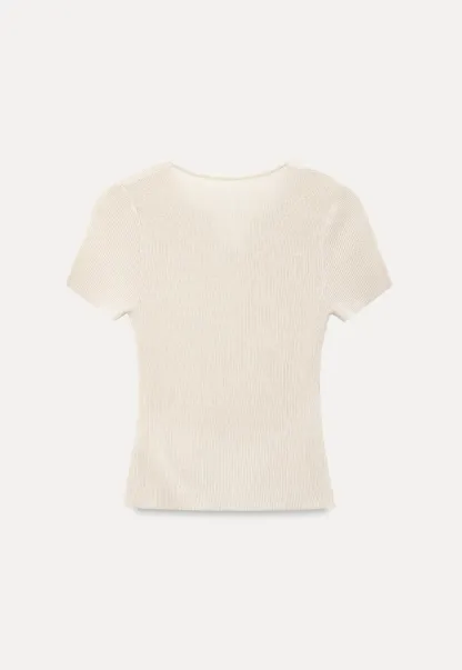 Ribbed Knit Short Sleeve Top