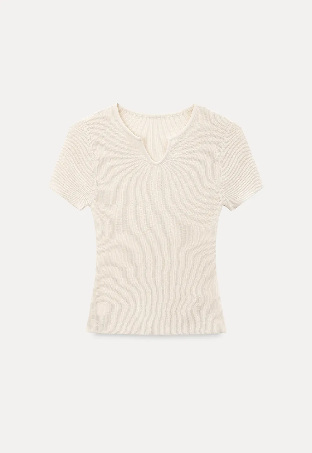 Ribbed Knit Short Sleeve Top