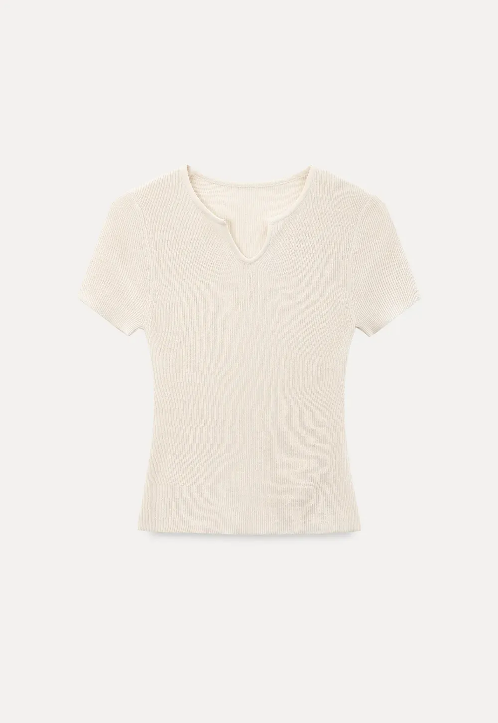 Ribbed Knit Short Sleeve Top
