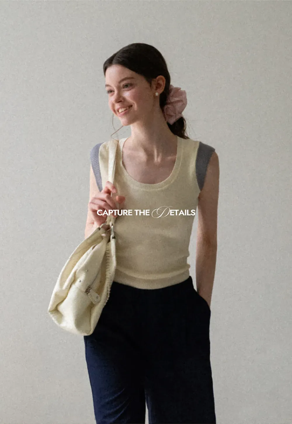 Contrast Shoulder Panel Knit Sleeveless Top