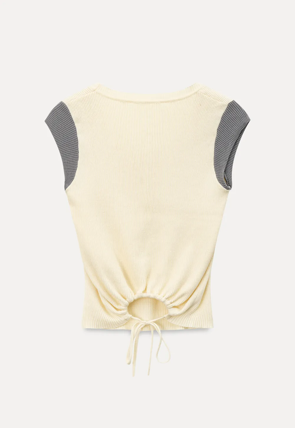 Contrast Shoulder Panel Knit Sleeveless Top