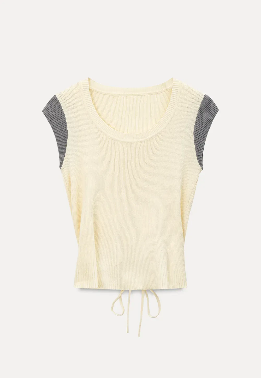 Contrast Shoulder Panel Knit Sleeveless Top