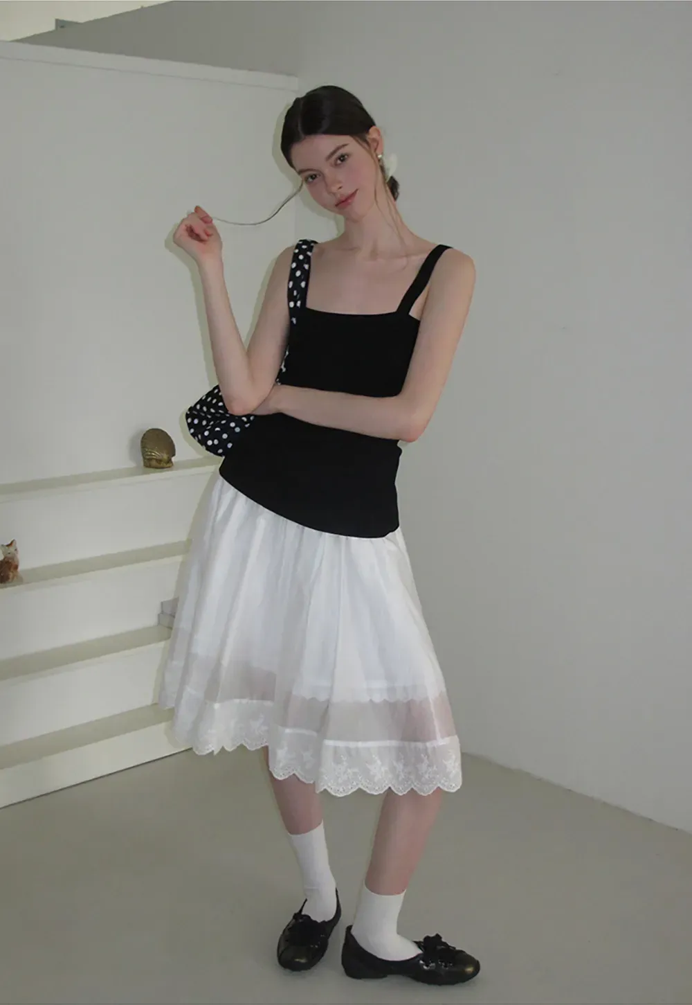 Ribbed Knit Polo Neck Short Sleeve Sweater