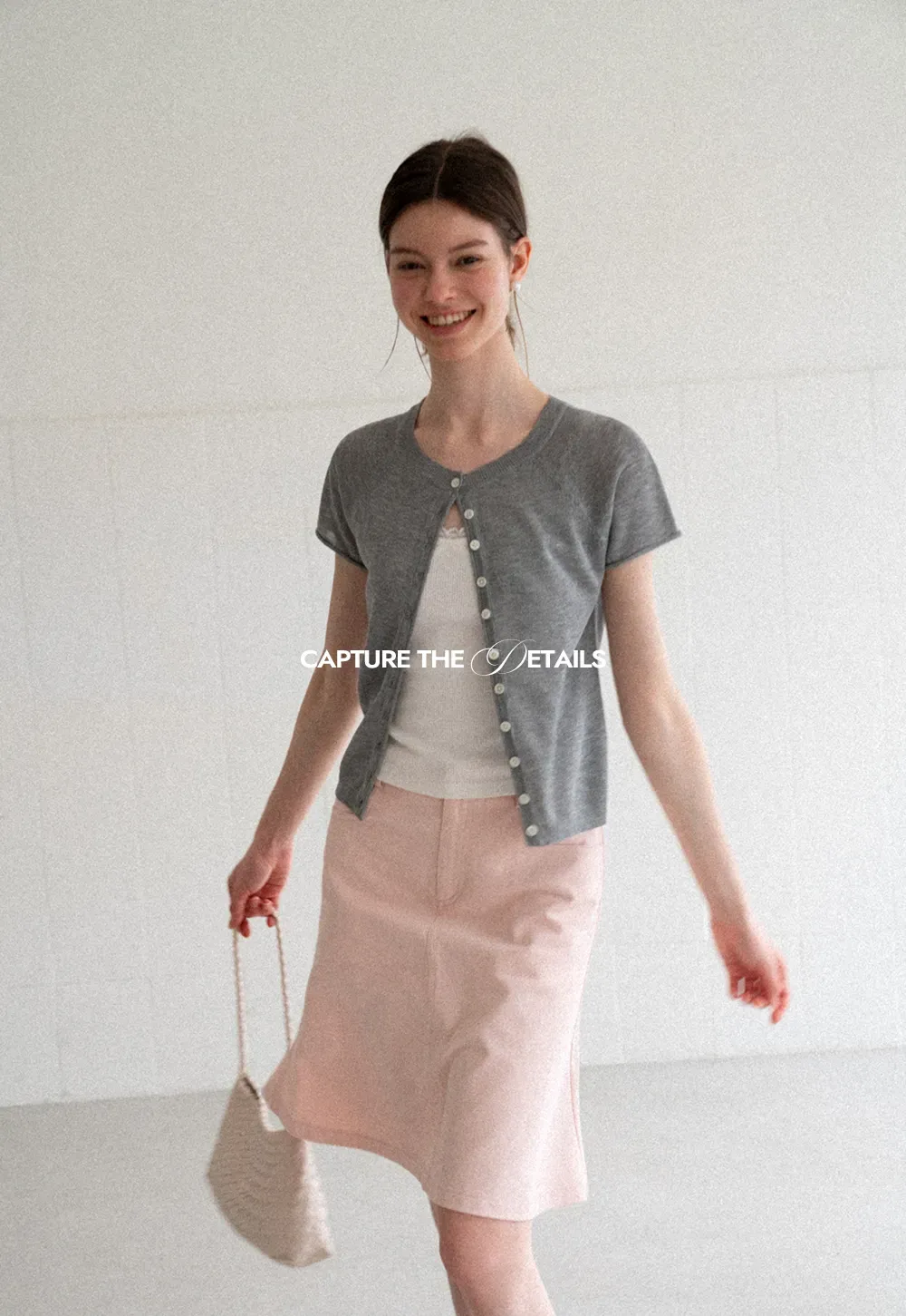 Asymmetrical Button Front Knit Sweater Short Sleeve V Neck