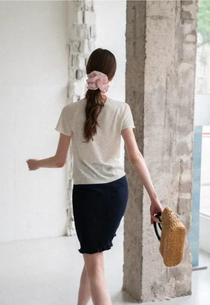 Asymmetrical Button Front Knit Sweater Short Sleeve V Neck