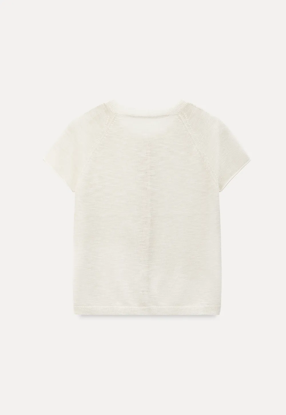 Asymmetrical Button Front Knit Sweater Short Sleeve V Neck