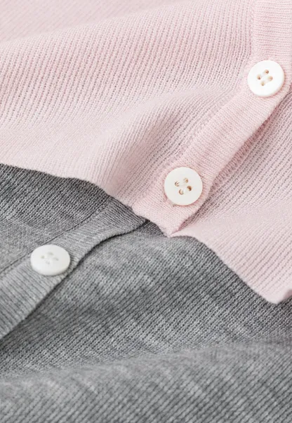 Cropped Open Front Knit Sweater With Button Detail