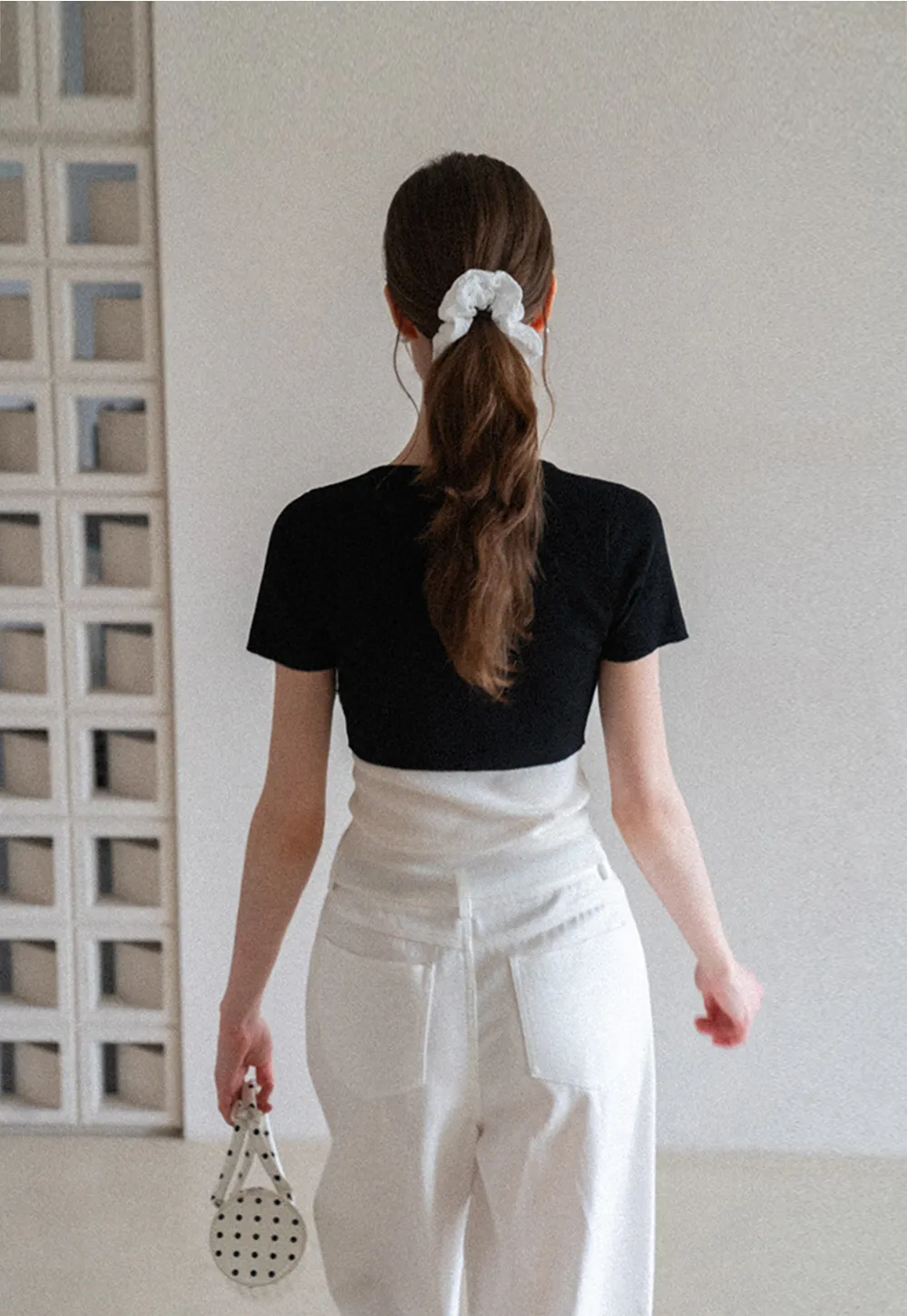 Cropped Open Front Knit Sweater With Button Detail