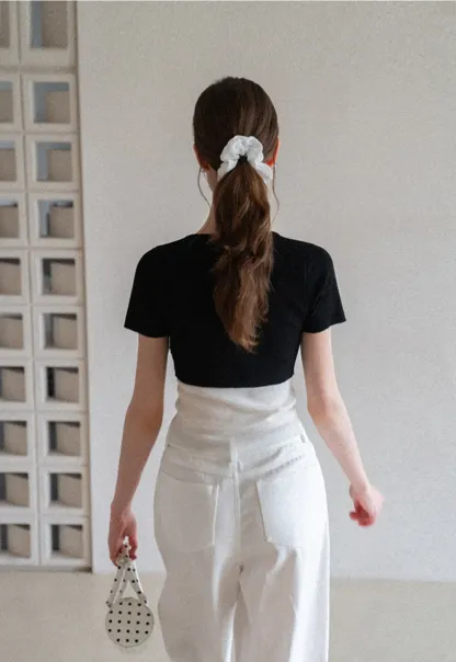 Cropped Open Front Knit Sweater With Button Detail