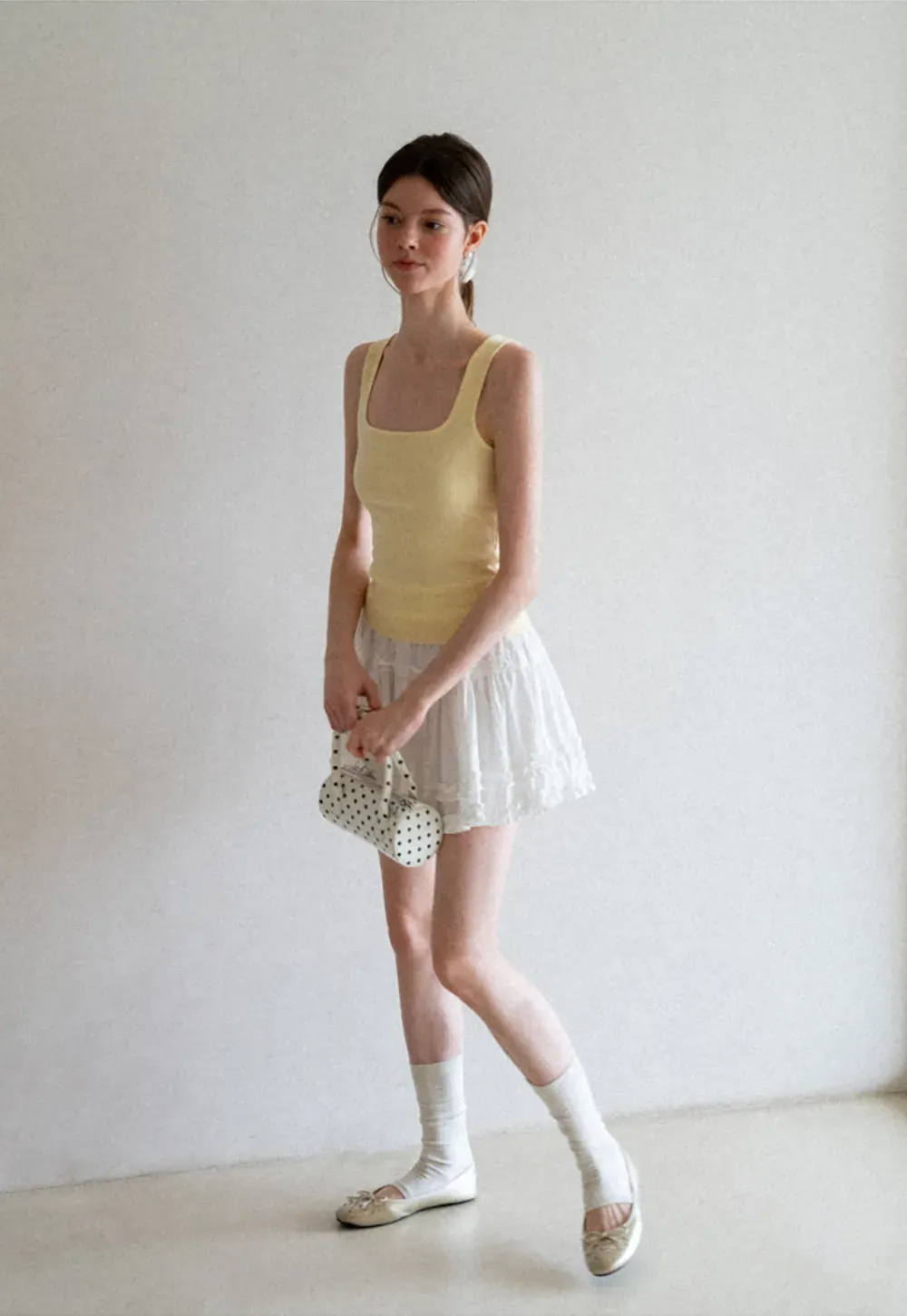 Ribbed Square Neck Sleeveless Knit Top