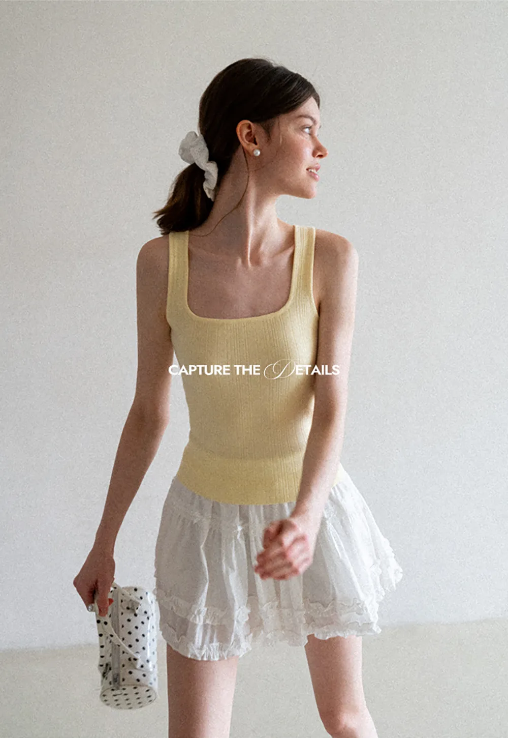 Ribbed Square Neck Sleeveless Knit Top