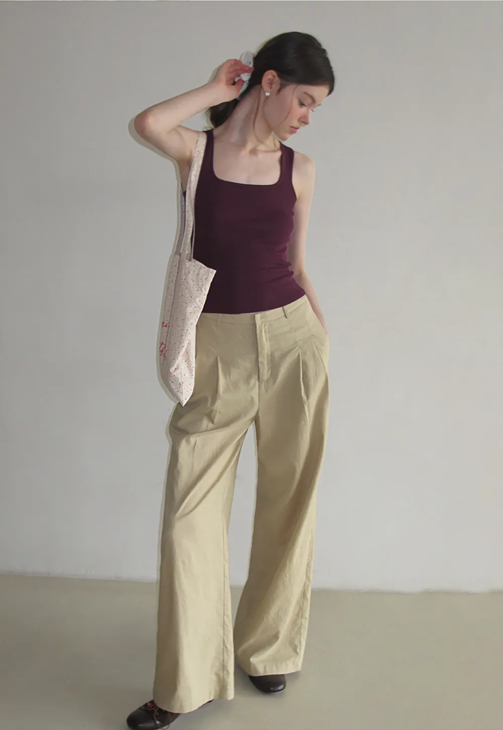 Ribbed Square Neck Sleeveless Knit Top