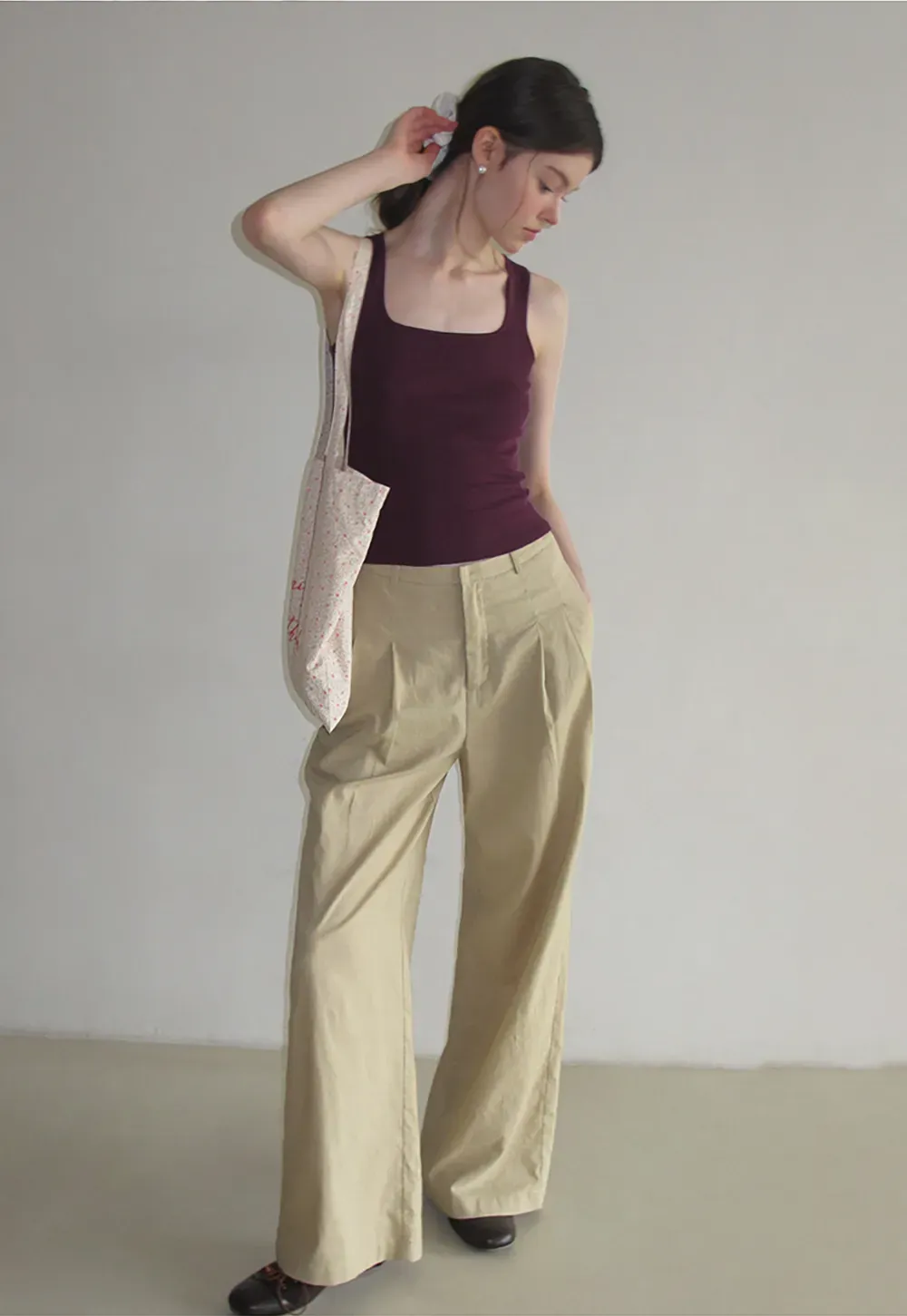 Ribbed Square Neck Sleeveless Knit Top