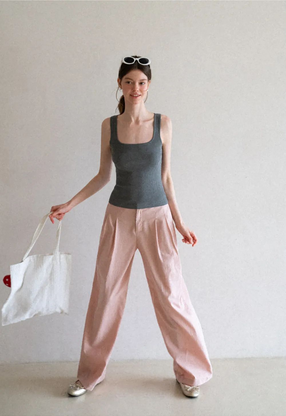 Ribbed Square Neck Sleeveless Knit Top