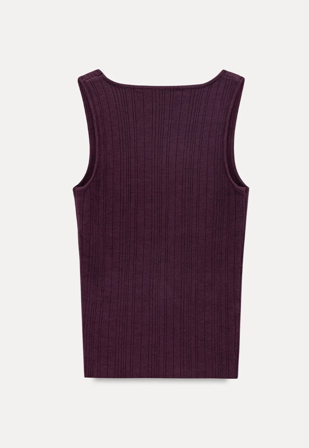 Ribbed Square Neck Sleeveless Knit Top