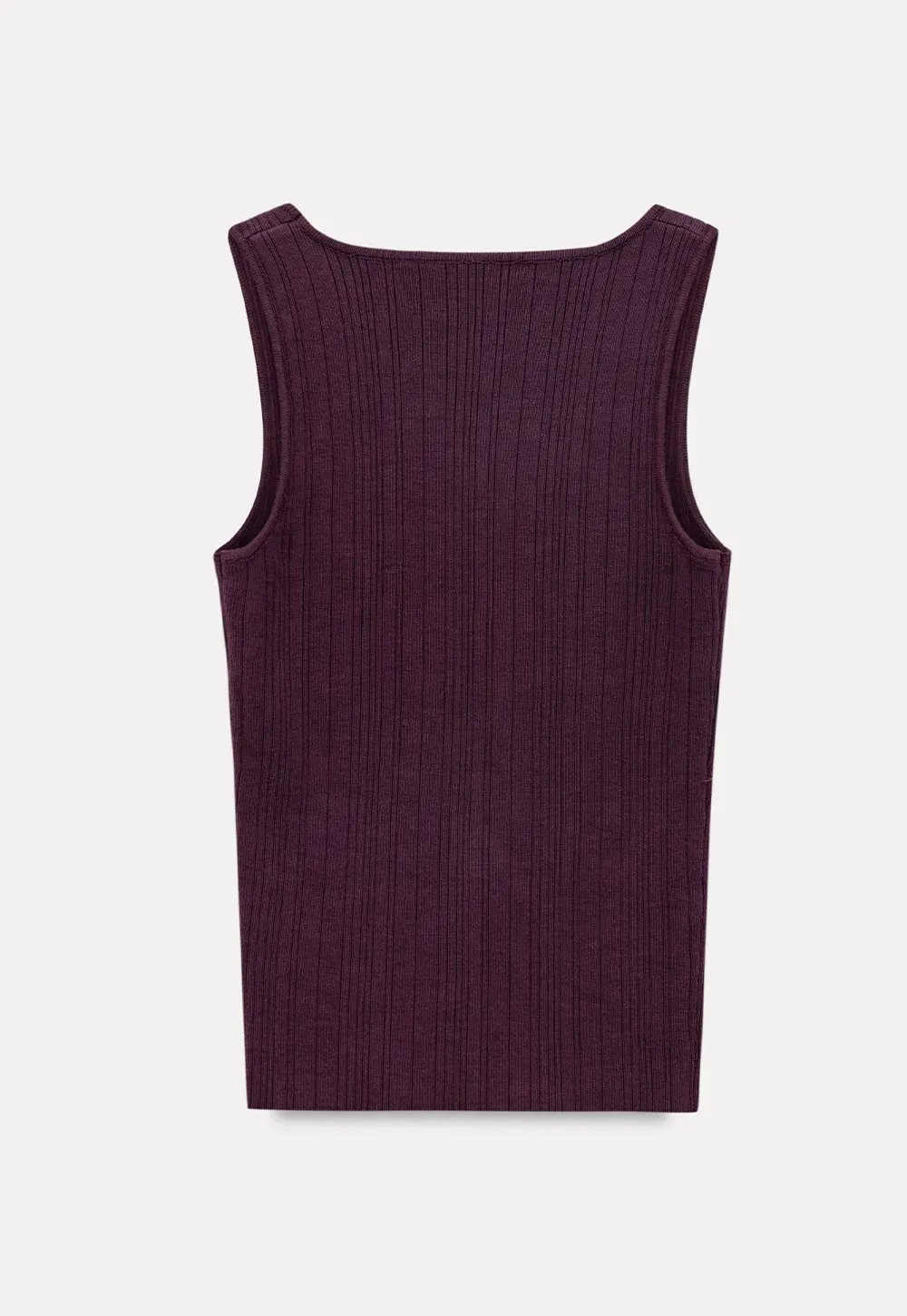 Ribbed Square Neck Sleeveless Knit Top