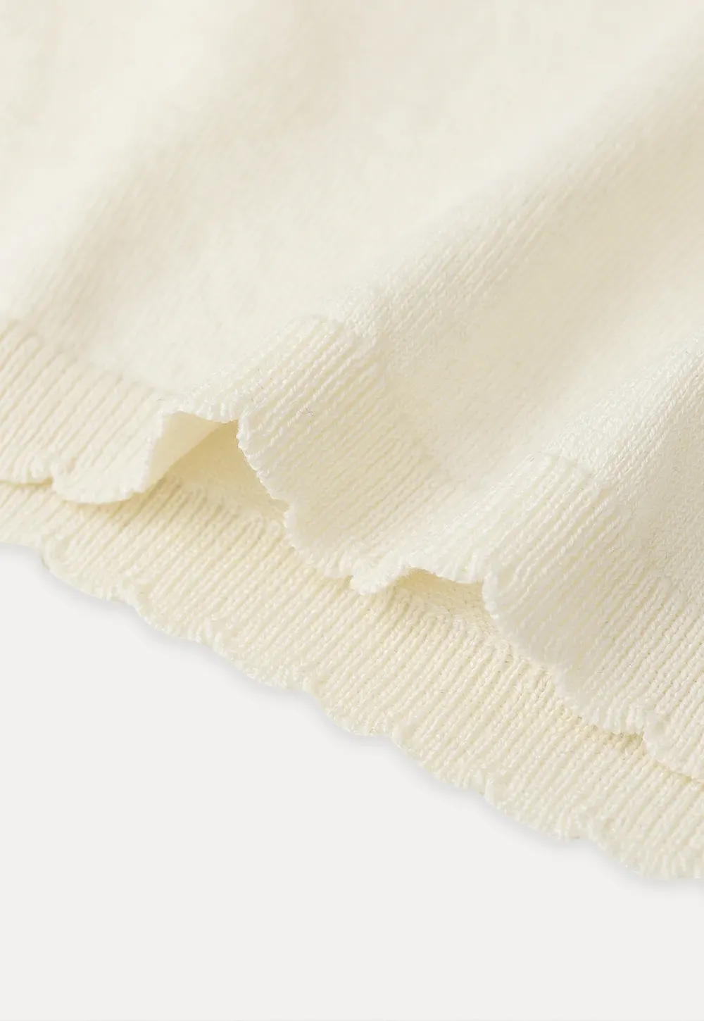 Ruffled Placket Short Sleeve Woolen Knit Sweater