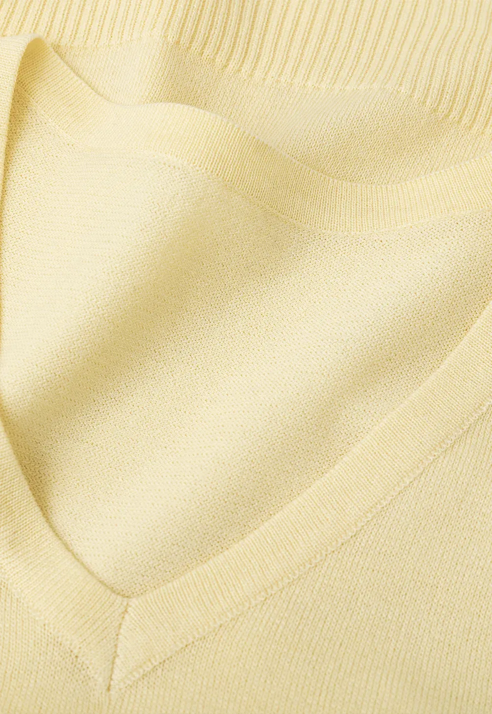 V Neck Short Sleeve Ribbed Knit Sweater