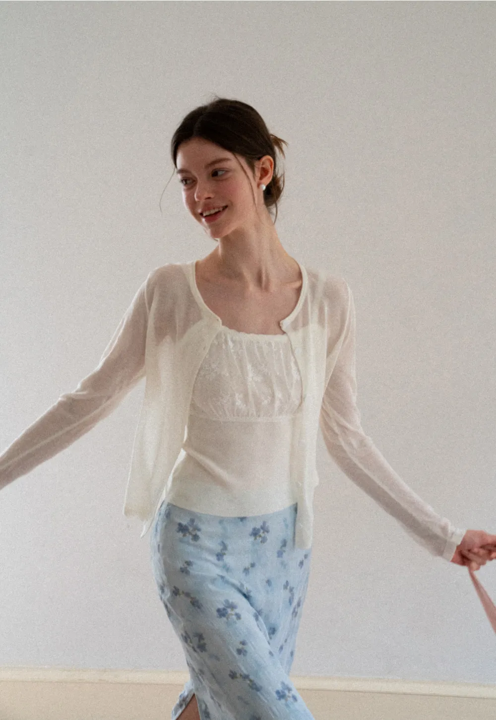 Long Sleeve Button Front Knit Sweater