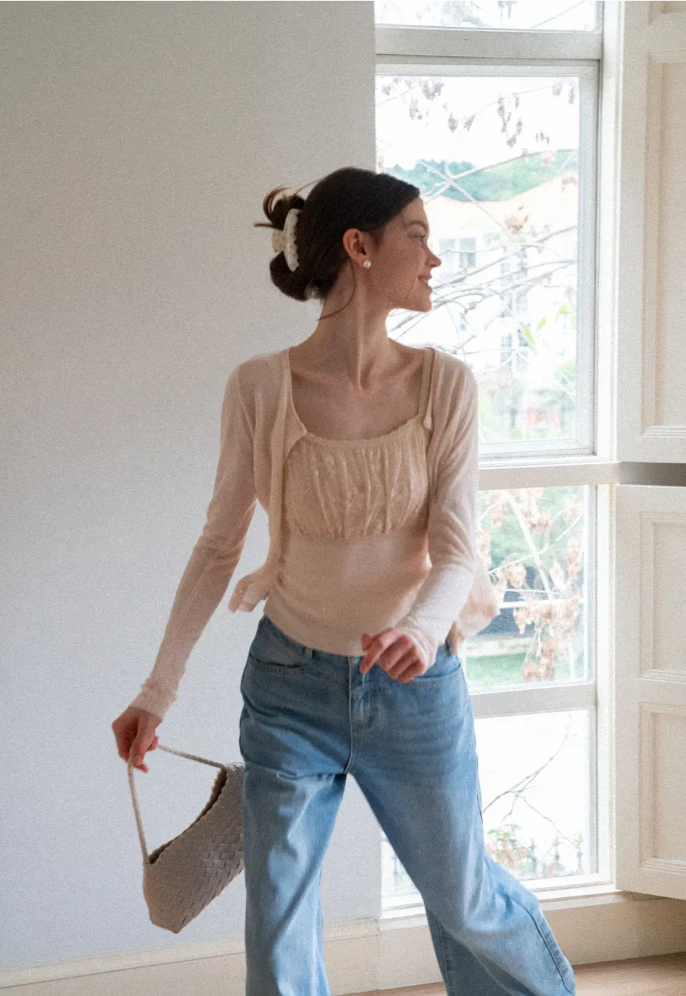 Long Sleeve Button Front Knit Sweater