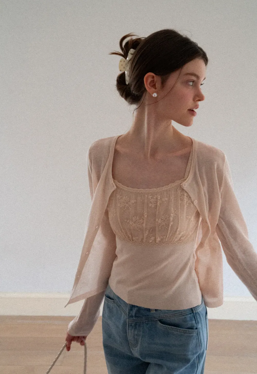 Long Sleeve Button Front Knit Sweater