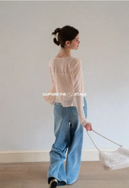 Long Sleeve Button Front Knit Sweater