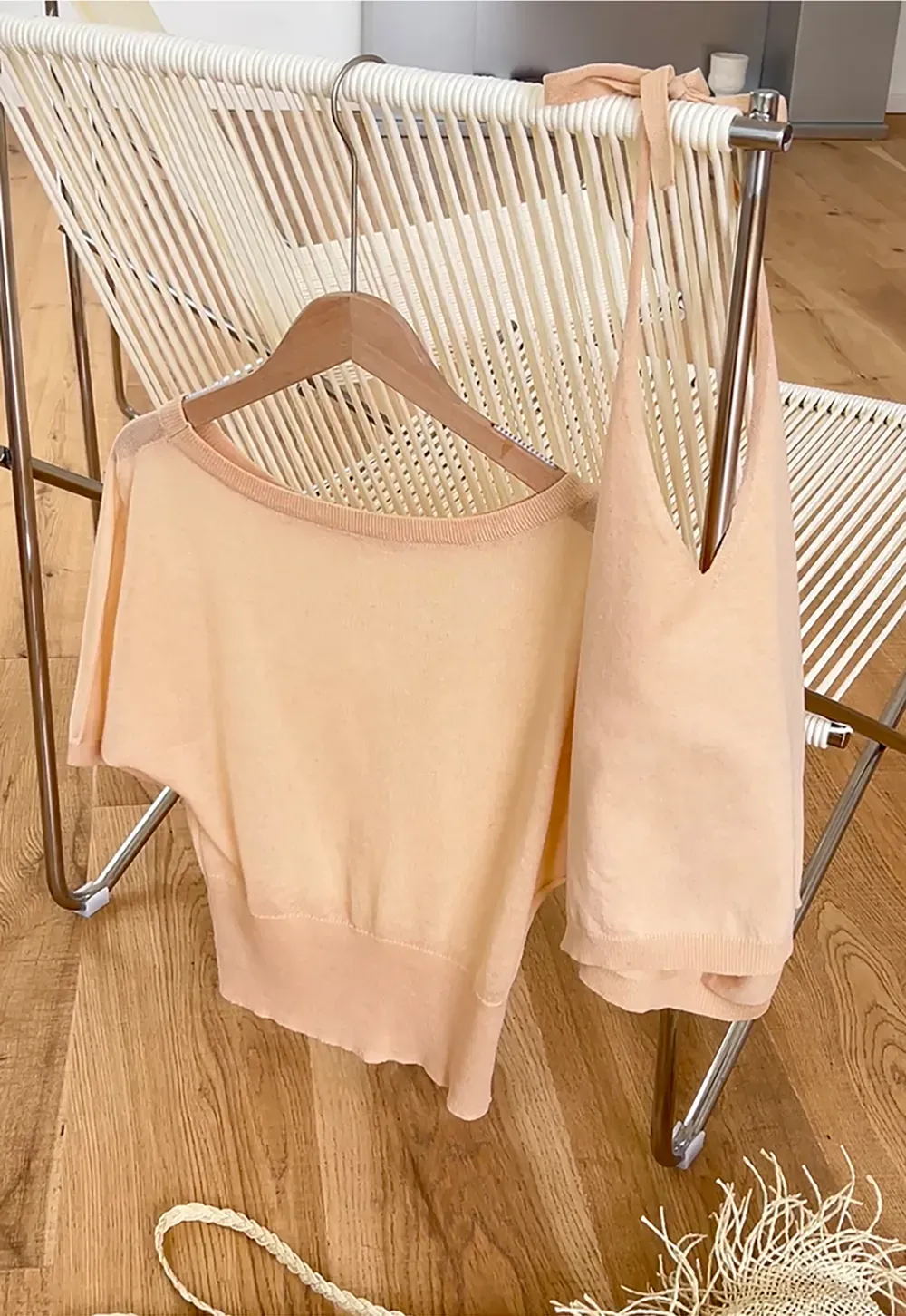 Asymmetrical Neck Cropped Woolen Knit Sweater