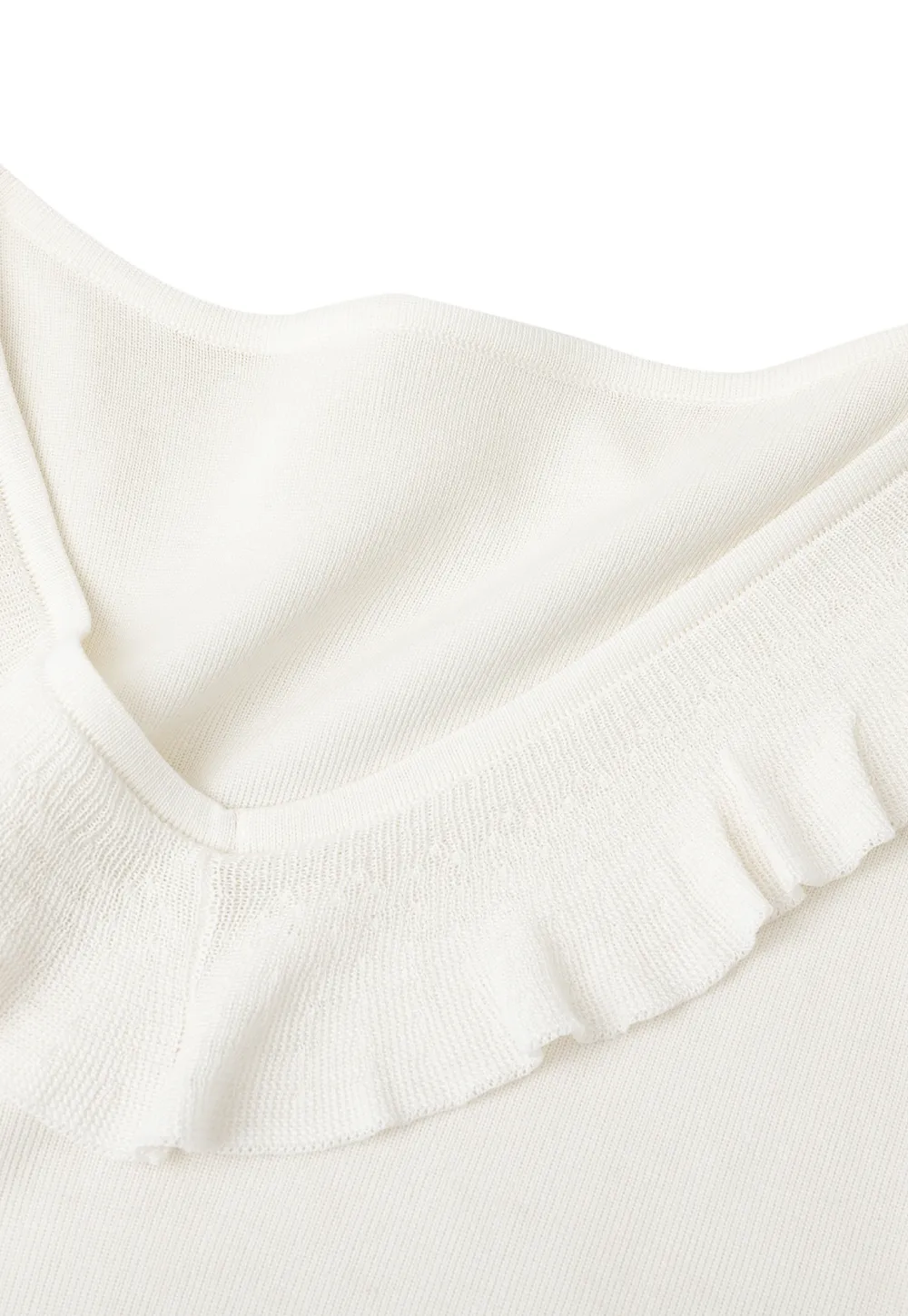 Ruffled Trim Sleeveless Knit Top