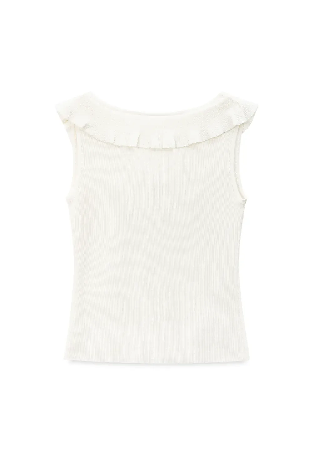 Ruffled Trim Sleeveless Knit Top