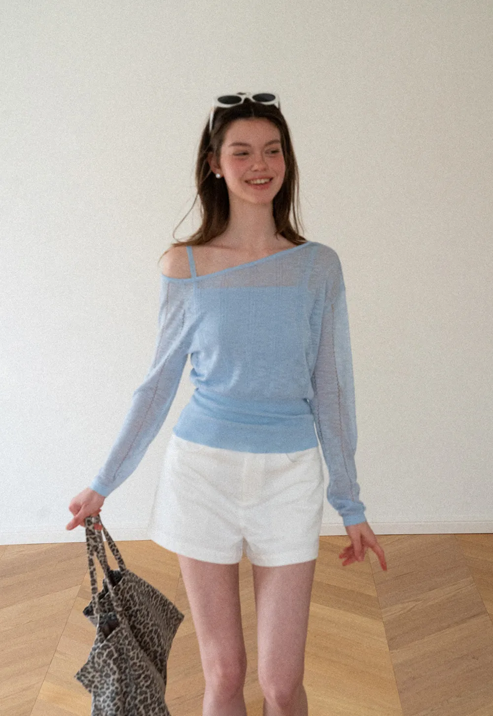 Off Shoulder Knit Sweater With Strappy Detail And Tank Top Set
