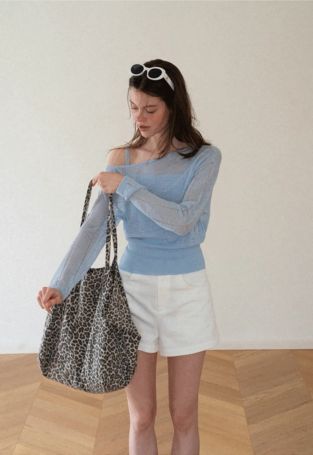 Off Shoulder Knit Sweater With Strappy Detail And Tank Top Set