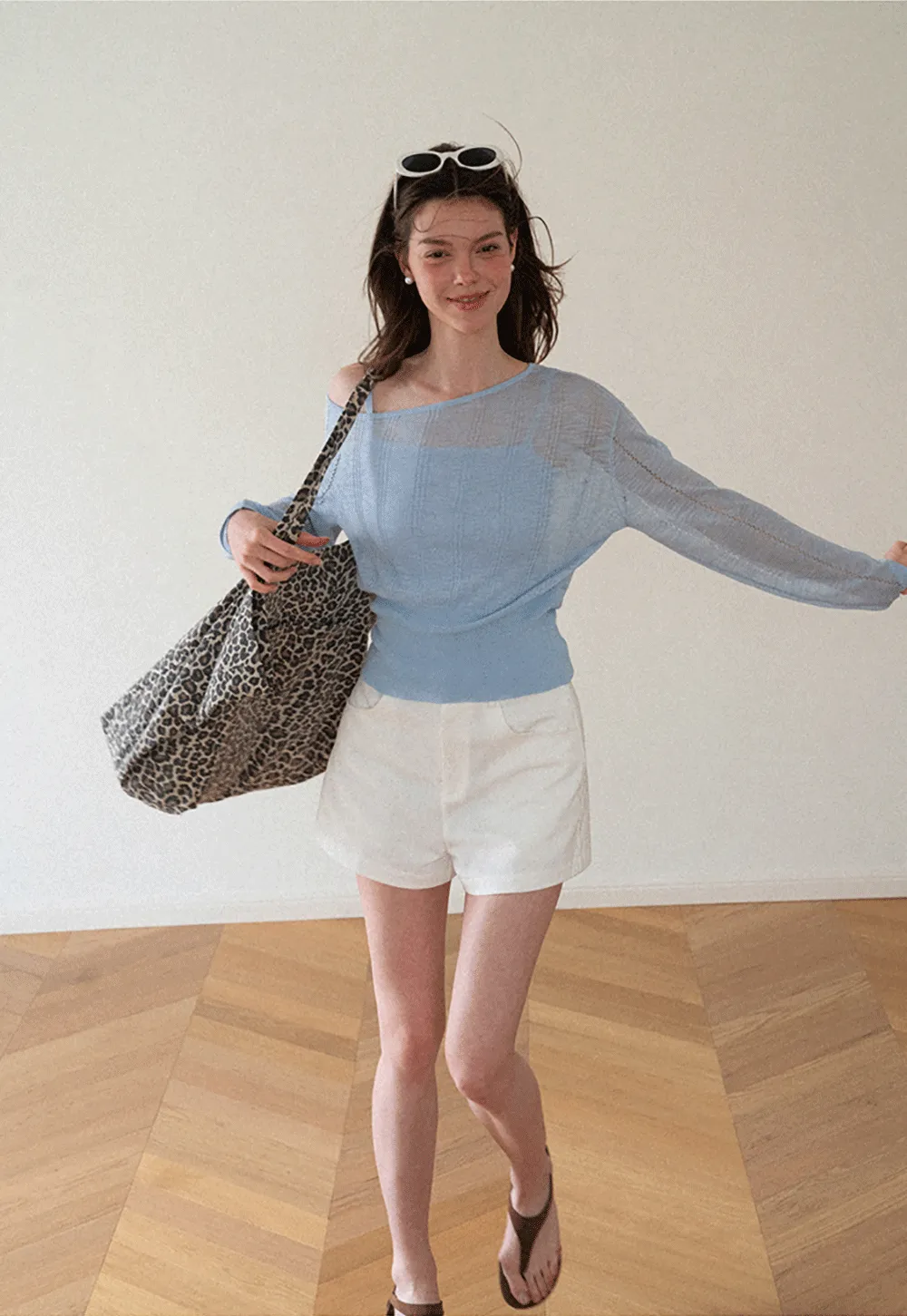 Off Shoulder Knit Sweater With Strappy Detail And Tank Top Set