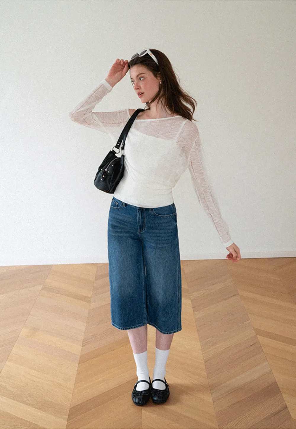 Off Shoulder Knit Sweater With Strappy Detail And Tank Top Set