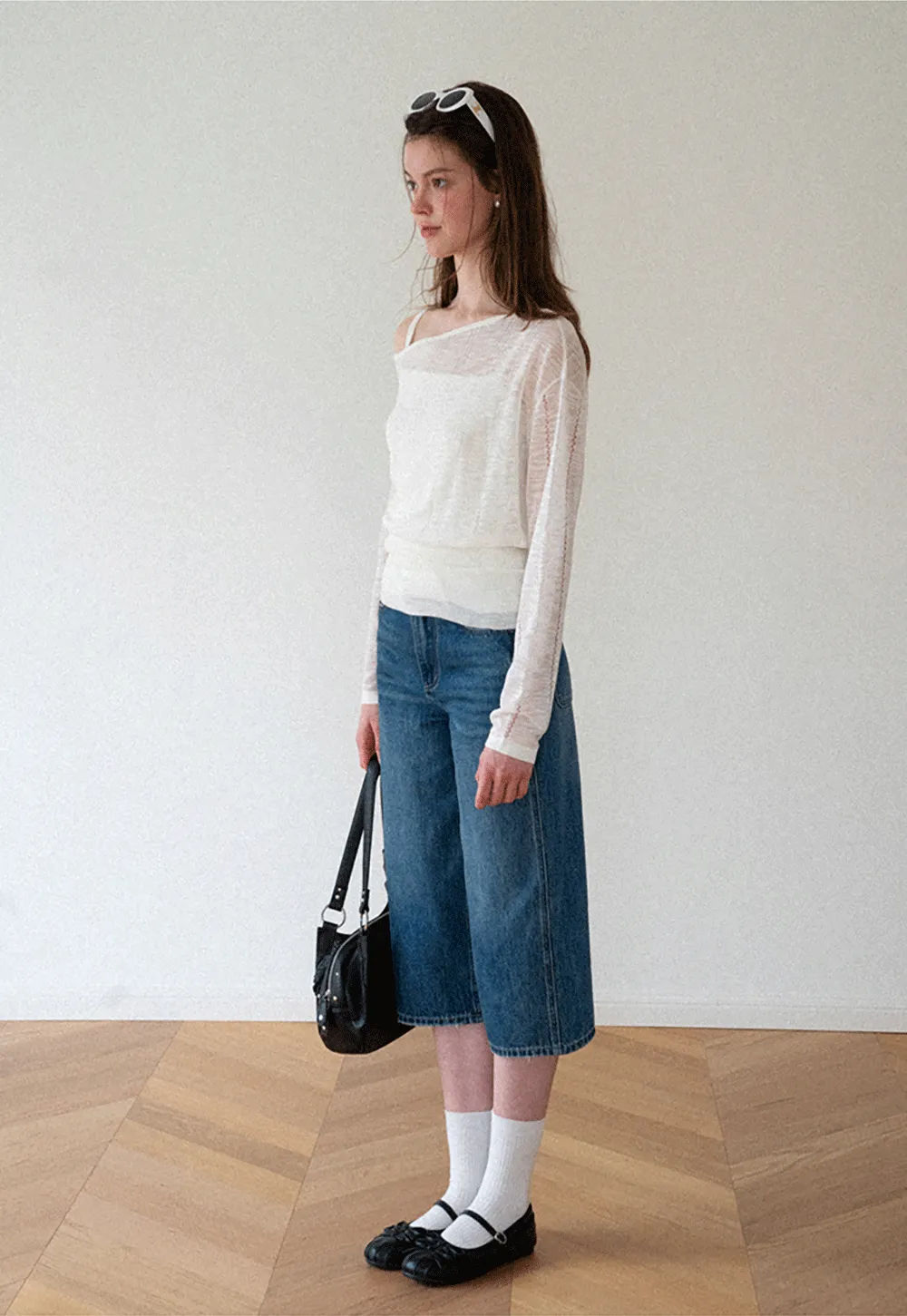 Off Shoulder Knit Sweater With Strappy Detail And Tank Top Set