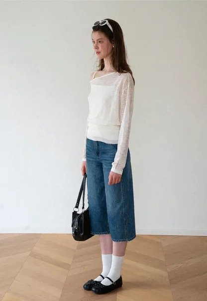 Off Shoulder Knit Sweater With Strappy Detail And Tank Top Set
