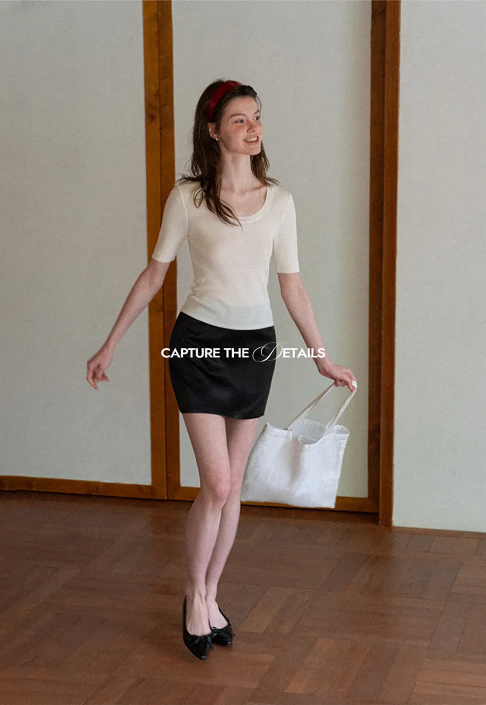 Ribbed Knit Short Sleeve Crew Neck Sweater