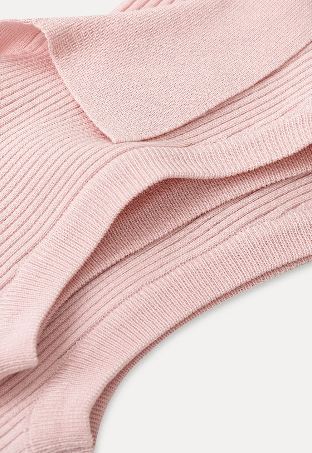 Ribbed Knit Sleeveless Polo Neck Top
