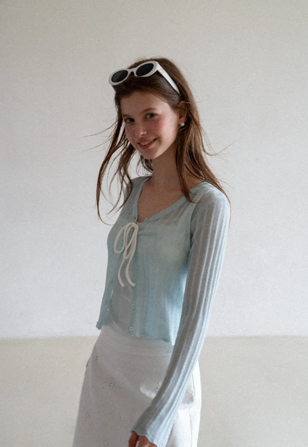 Ribbed Knit V Neck Long Sleeve Cardigan