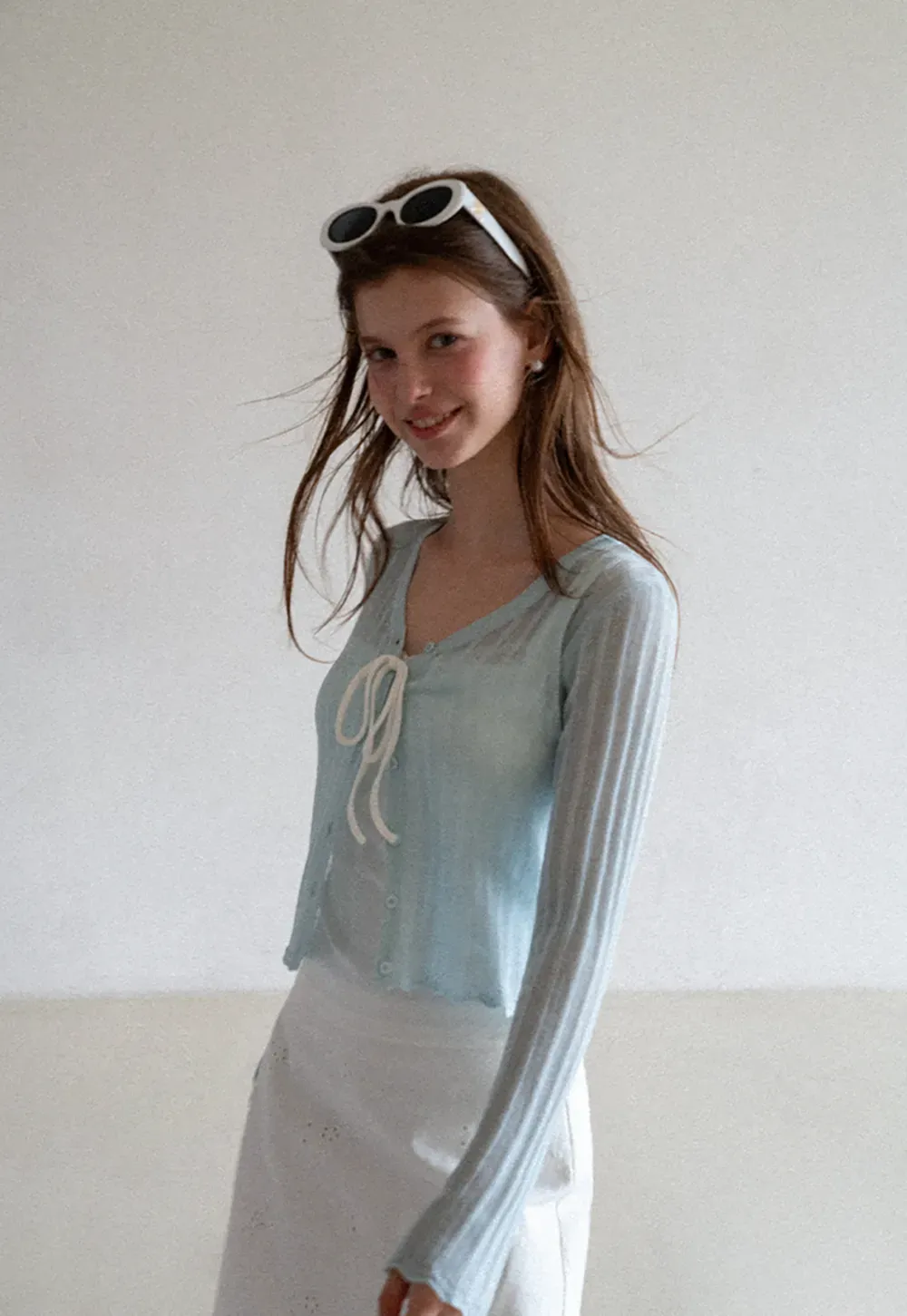 Ribbed Knit V Neck Long Sleeve Cardigan