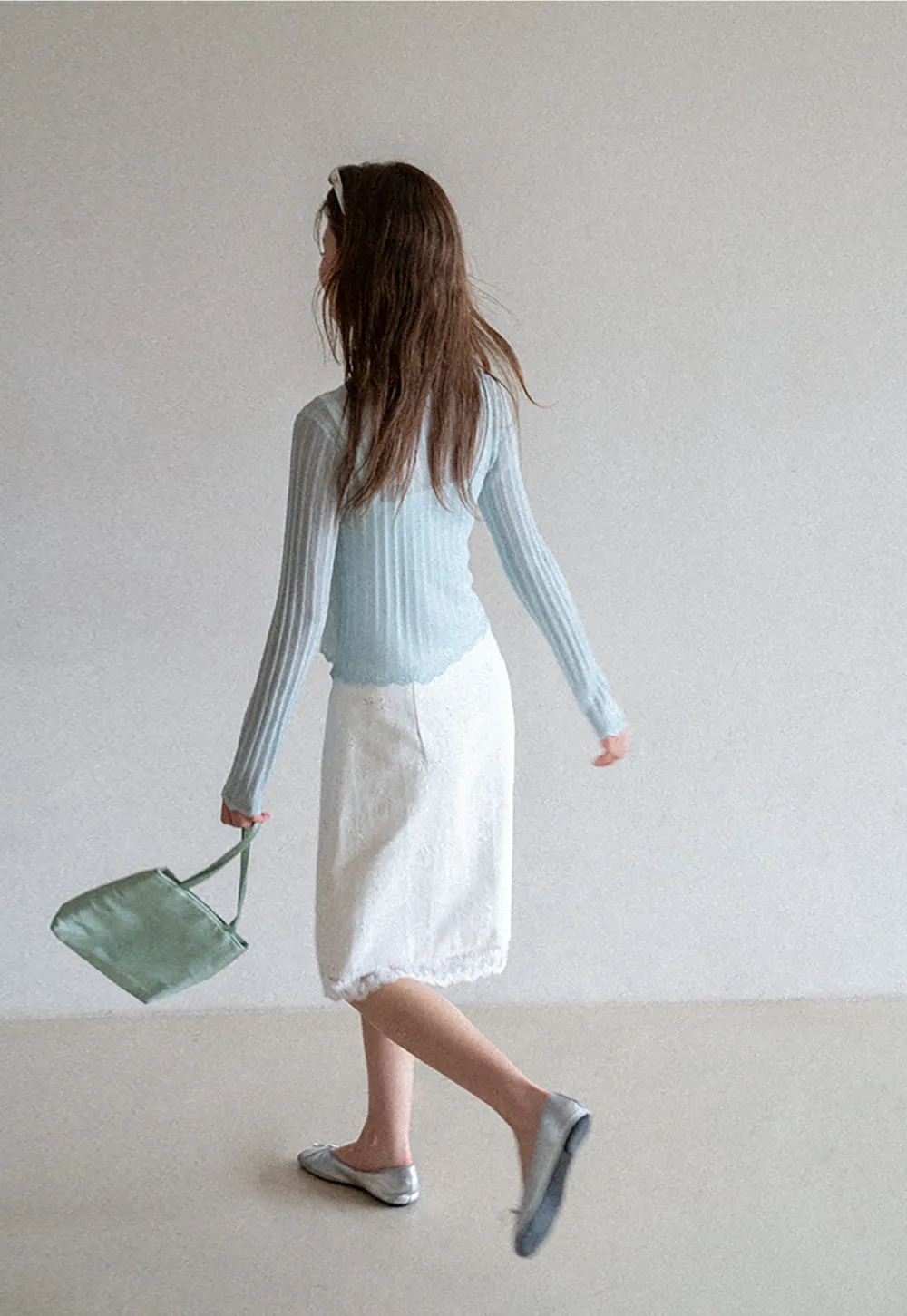 Ribbed Knit V Neck Long Sleeve Cardigan
