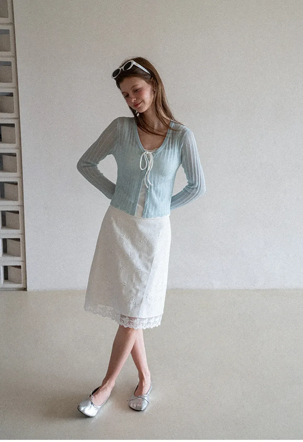 Ribbed Knit V Neck Long Sleeve Cardigan