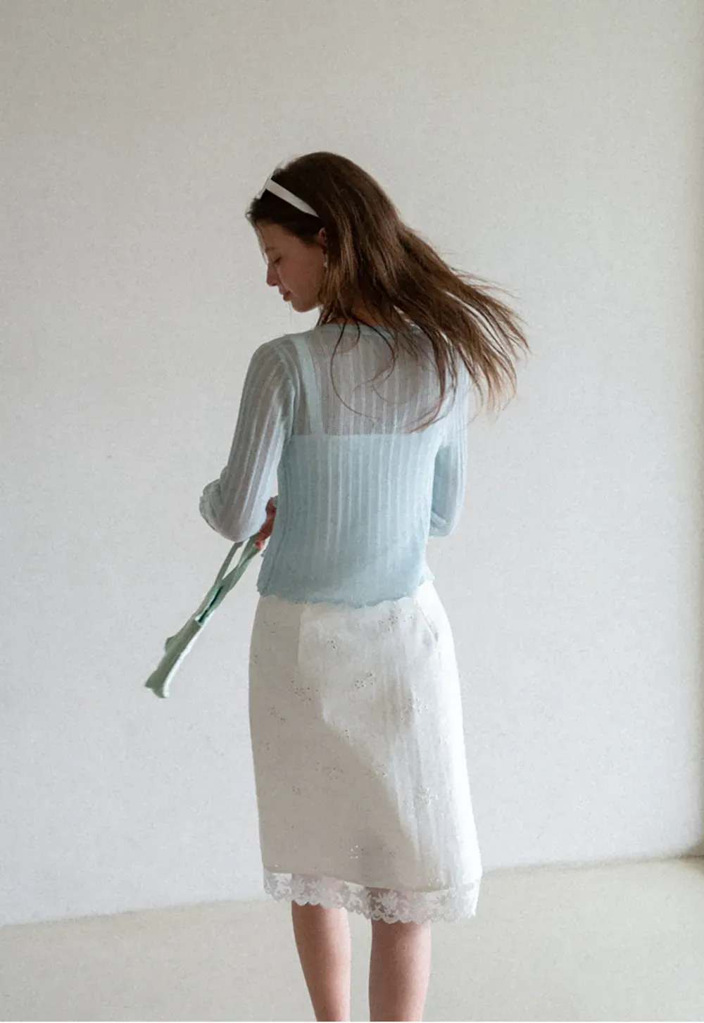 Ribbed Knit V Neck Long Sleeve Cardigan