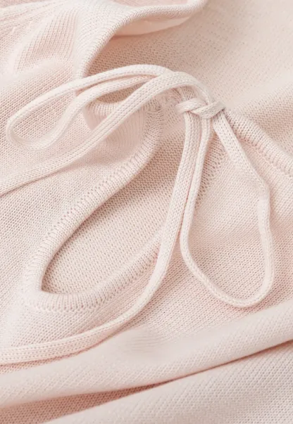 Drawstring Neck Short Sleeve Knit Top